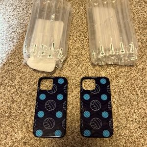 iPhone 13 mini navy and light blue volleyball cases (2)